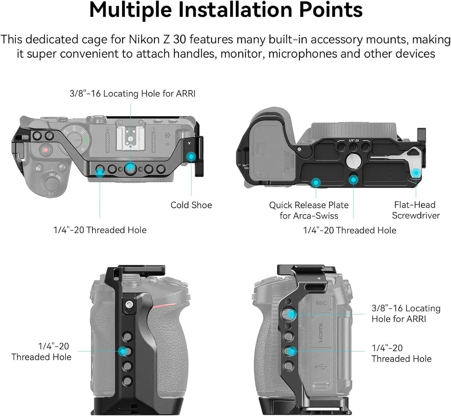 

Новая защитная рамка SmallRig Z30 для камеры Nikon Z30, алюминиевый сплав, для видеоблогов, модель 3858