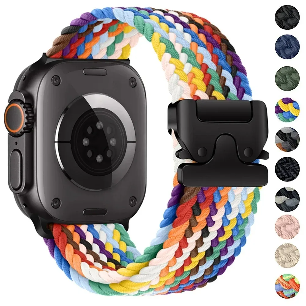 nylon Braided Strap For Apple Watch Band Ultra 3/2/1 49mm parachute Buckle 11 10 46mm 42mm 9 8 7 45/41mm iWatch 6 5 SE3 44/40mm