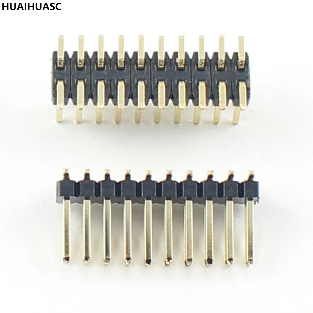 50pcs Gold Plated 1.27mm Pitch 2x10 20 Pin Header Strip Male Double Row SMT SMD 20P Socket Connector