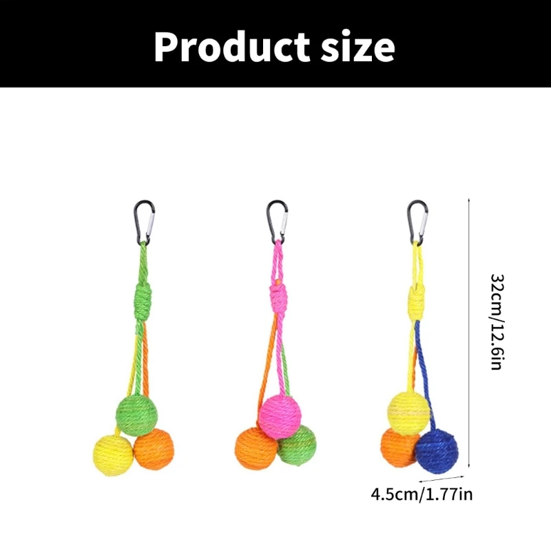 Esfera colorida do arranhador do sisal gatos com sinos para o jogo ativo que alivia o brinquedo do estresse exercício esfera