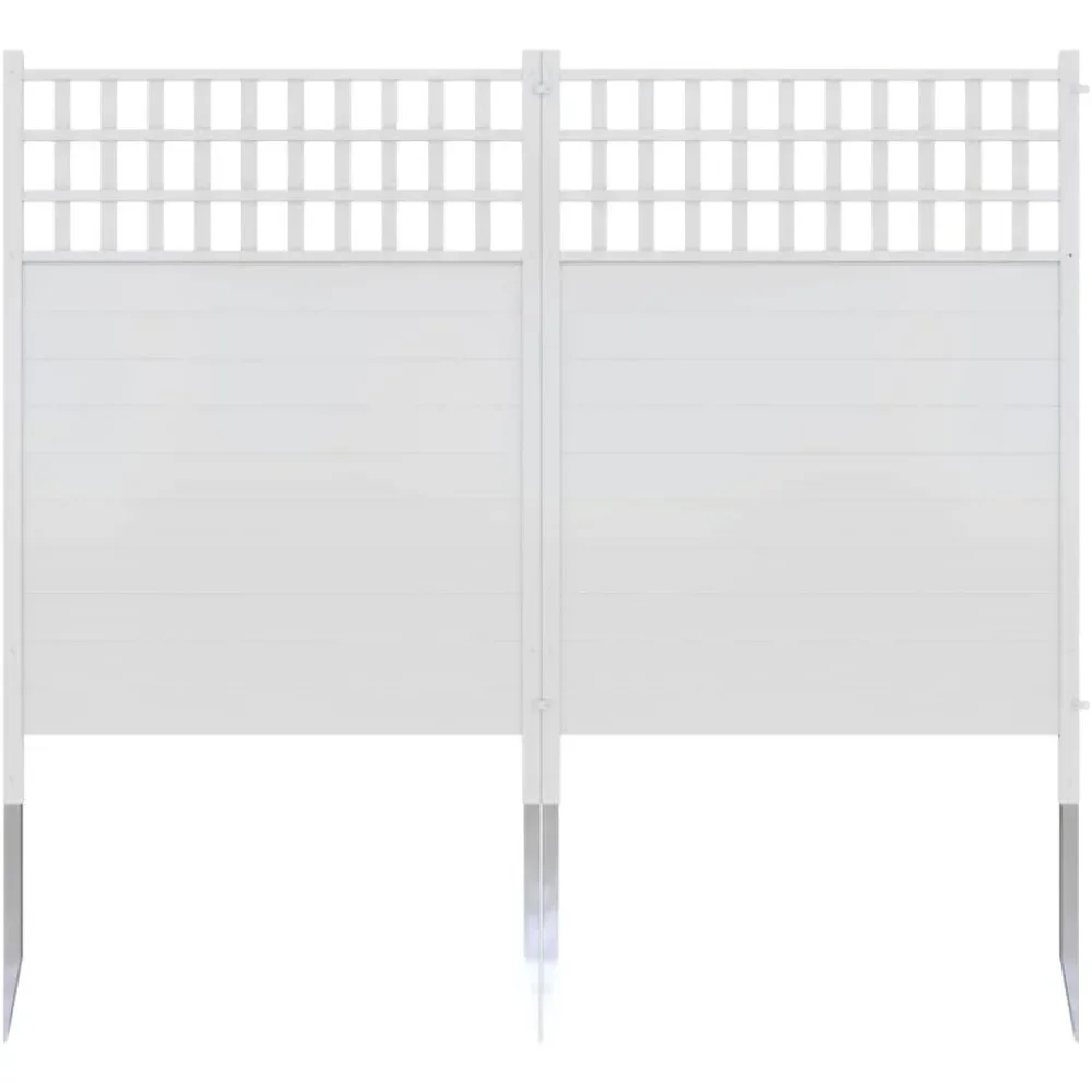 Privacy Screen e Fence Kit, Outdoor Product, Dig Free Vinyl Kit, branco, largo, 44 "High x 42" Wide, 2 Pcs Set