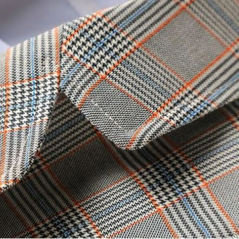 Giacca da donna a maniche lunghe con bottone singolo con colletto rovesciato Vintage scozzese grigio cappotto corto per abbigliamento donna giacche moda 2024