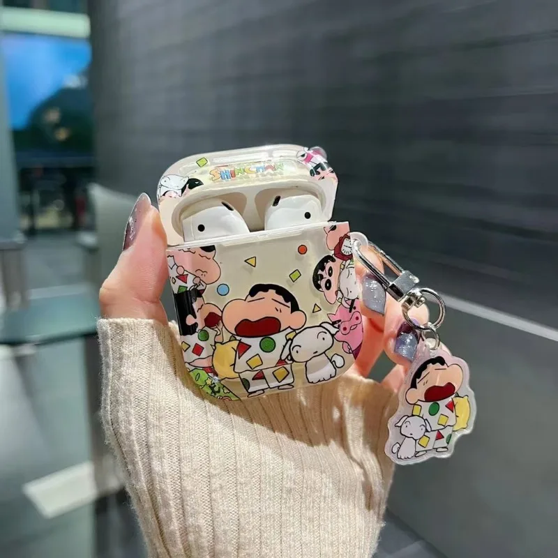 Чехол для наушников Crayon Shin-chan с рисунком для Airpods 1, 2, 3, 4 Pro, мягкий силиконовый защитный чехол с подвеской для Airpods Pro2
