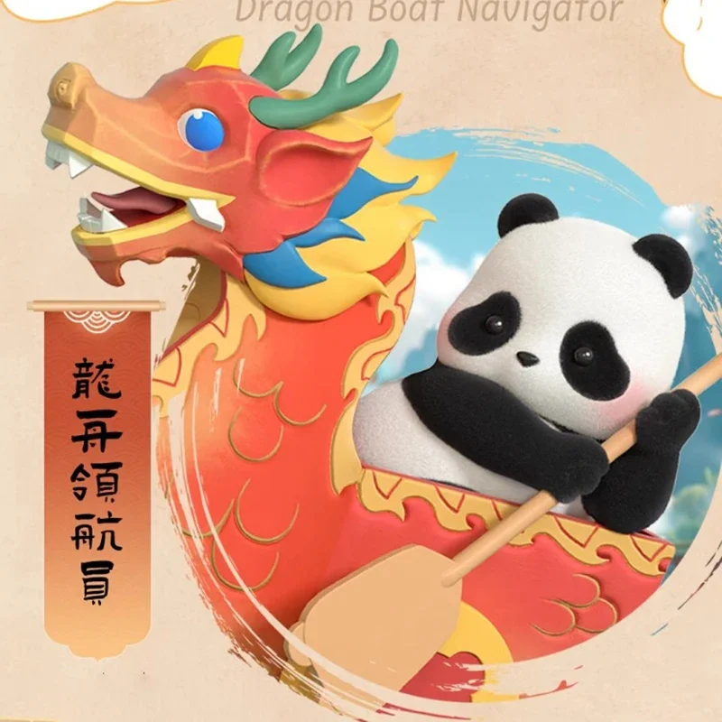 52토이즈 팬더 롤 보트 알롱 더 리버 드래곤 보트 페스티벌 시리즈 블라인드 박스 토이 카와이 애니메이션 액션 피규어 서프라이즈 미스터리