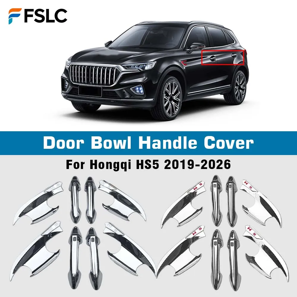 

Car Decoration Door Bowl Handle Cover For Hongqi HS5 2019-2026 Cars Accessories Chrome Silver Exterior Styling Hongqi Car