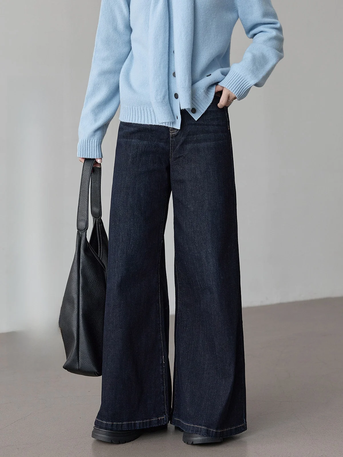 

Женские джинсы с высокой талией, расклешенные, винтажные, свободного кроя, утягивающие, осенне-зимние, новинка HuiXi, повседневные брюки с завязками