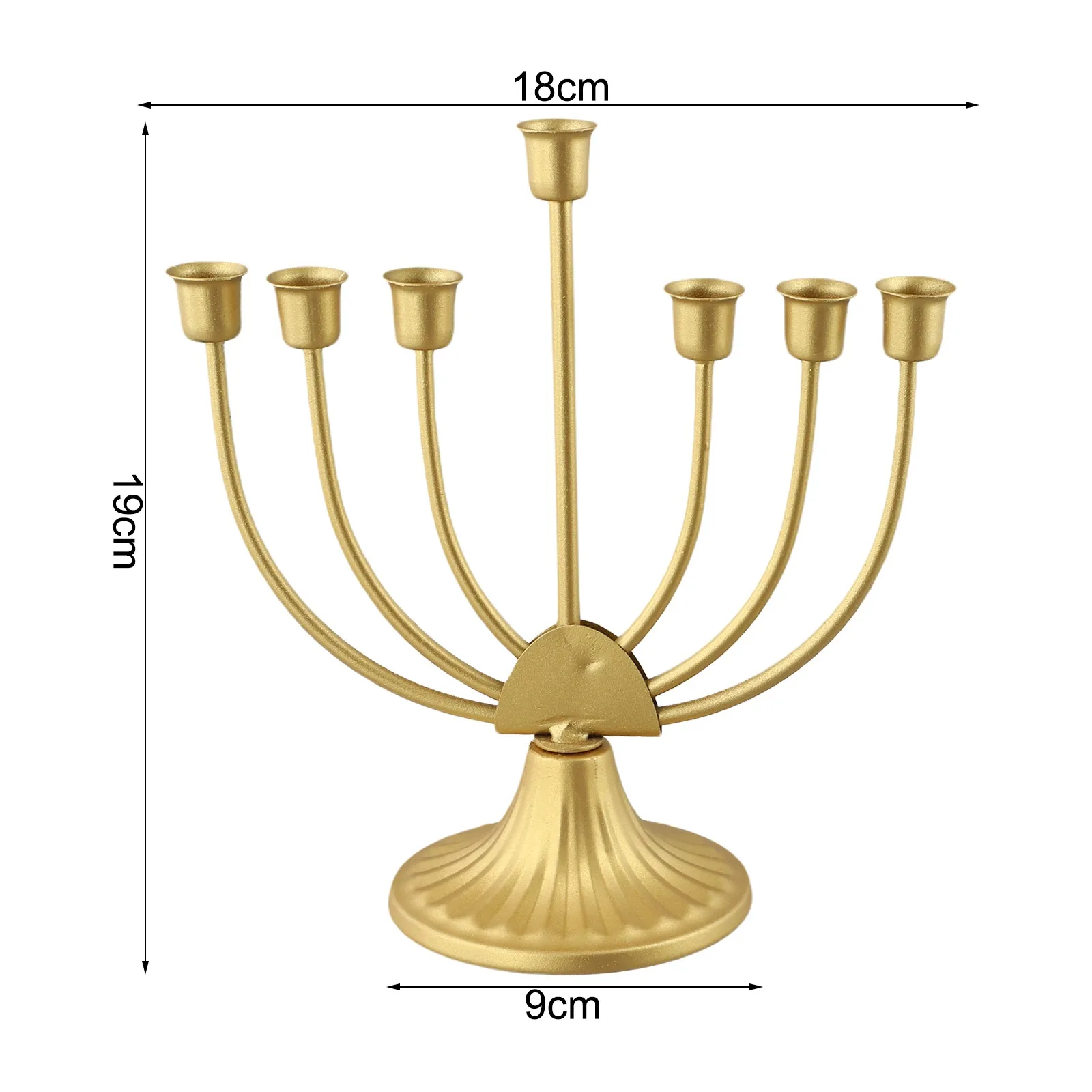 Portacandele ebraico da tavolo Base ampia e robusta Decorazione Hanukkah Menorah per mensola Armadietto Camino Soggiorno Scrivania
