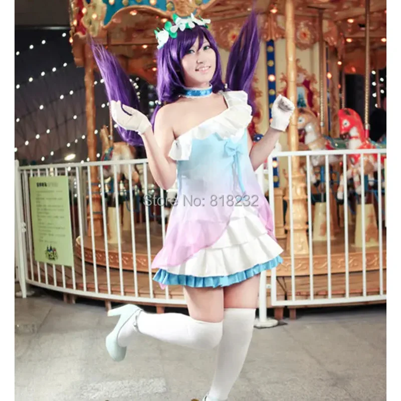 Liebe leben yume no tobira Träume Tor Nozomi Tojo Chiffon T-Shirt Kleid Uniform Outfit Anime Cosplay Kostüme