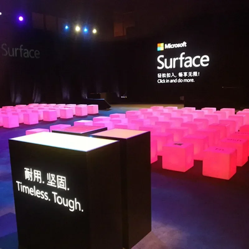 Direct Sales Luminous Cube Square Stool Led Long Stool Colorful Outdoor Exhibition Activity Creative Square Stool Seat