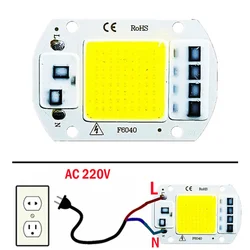 LED COB lampada Bead 20W 30W 50W 220V IP65 Smart IC non c' è bisogno di Driver fai da te luce di inondazione Led lampadina faretto lampada a Chip per esterni più luminosa