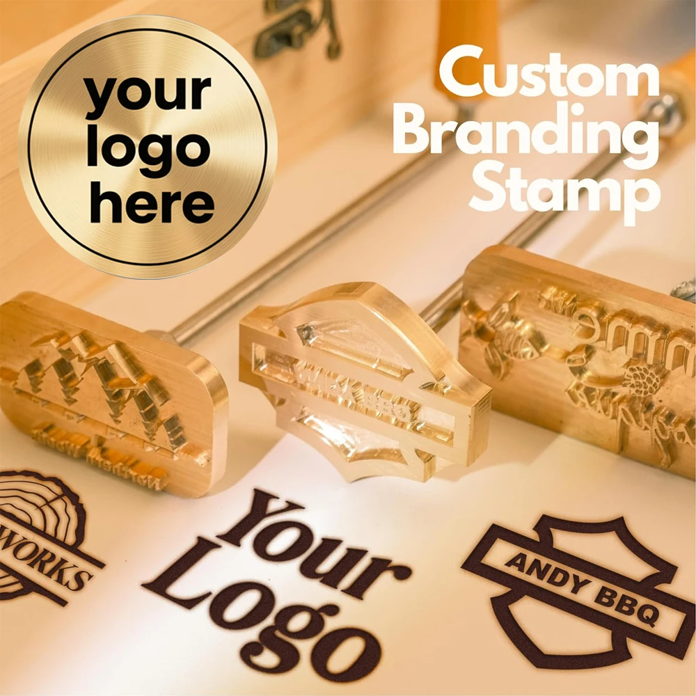M8 Custom LOGO Branding Iron Private Stamp Hot Brass For Wedding Party Company Wood Leather Cake Burger Seal Heating Brass DIY