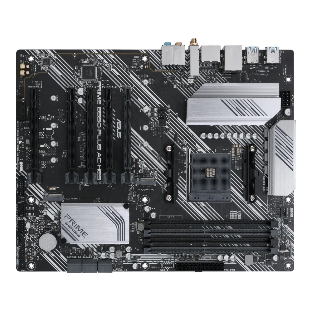 Imagem -04 - Asus-prime B550-plus Ac-hes Motherboard Suporte Ryzen 5600 r7 5700x3d Cpu 4x Ddr4 Dimm 4400 Mais Mhz Amd B550 Hdmi Nvme M.2 Pcie 4.0