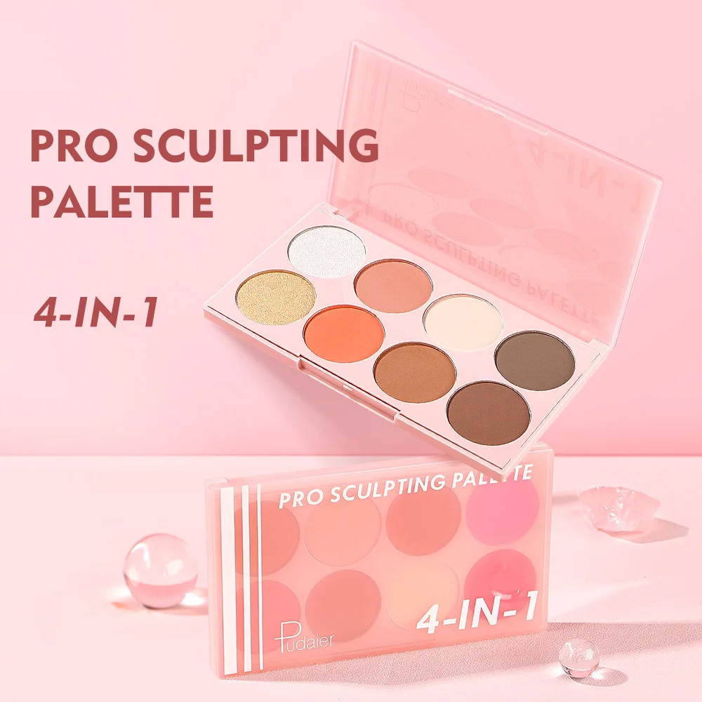 Palette de fards à joues 8 couleurs, couleur brillante mate, rose clair, lueur naturelle, facile à mélanger, couleur de joue légère pour le maquillage nu