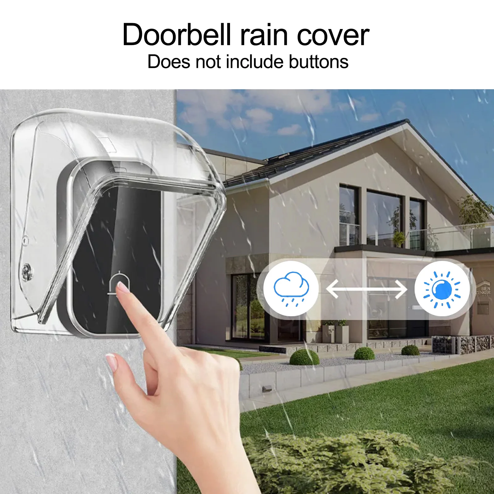 Doorbell Storage Box Outdoor Waterproof Protector Transparent Design Weather Resistant Multi-Functional Use Easy Installation