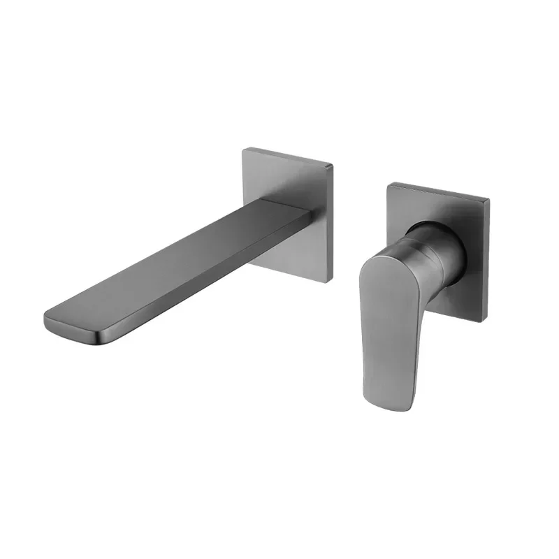 

Concealed all-copper gun gray washbasin faucet Hotel household wall-type hot and cold washbasin washbasin faucet AM2201