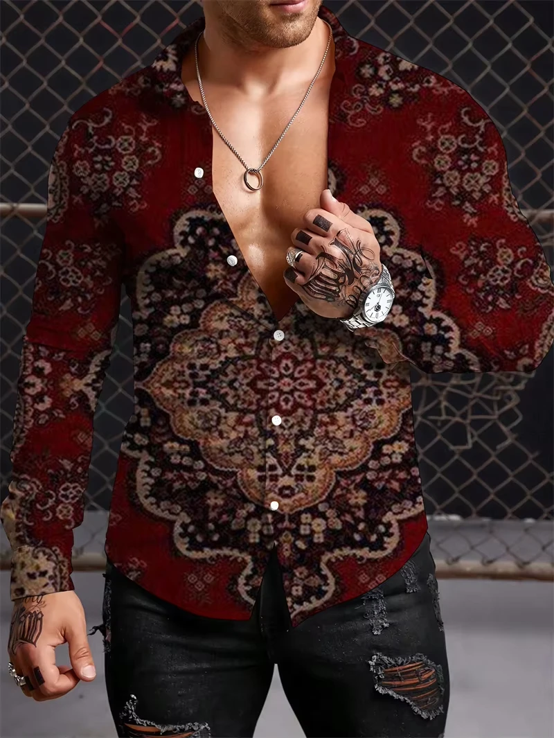 Men's spring and autumn casual long-sleeved shirts, handsome, fashionable and versatile new top
