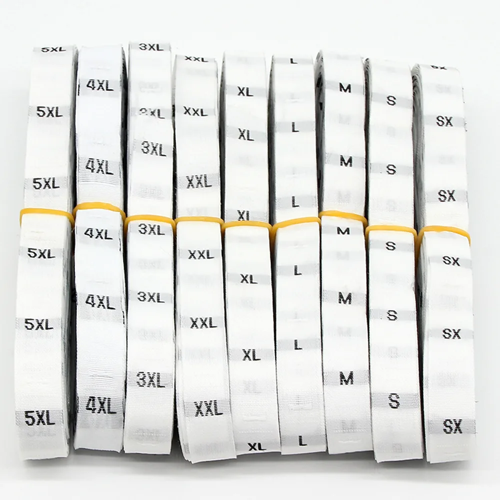 Free Shipping Clothing Cycled Polyester size labels for shirt Garment size Tags XS S M L XL XXL XXXL 4XL 5XL 6XL 500pcs