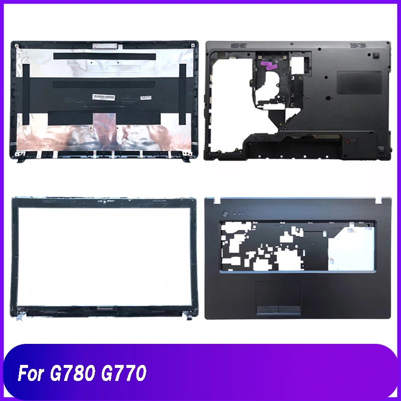 

New Laptop Back Cover Top Case /Front Bezel/Palmrest Upper Case/Bottom Case With USB For Lenovo G780 G770 AP0O5000100 Black
