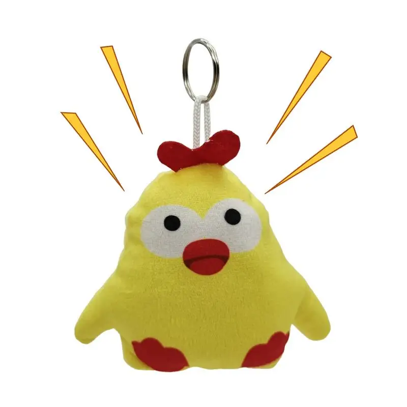 

Bag Pendant Charm Cute Stuffed Chicken Keyring Chicken Sound Music Keyring Chicken Sound Music Keychain For Mobile Phones