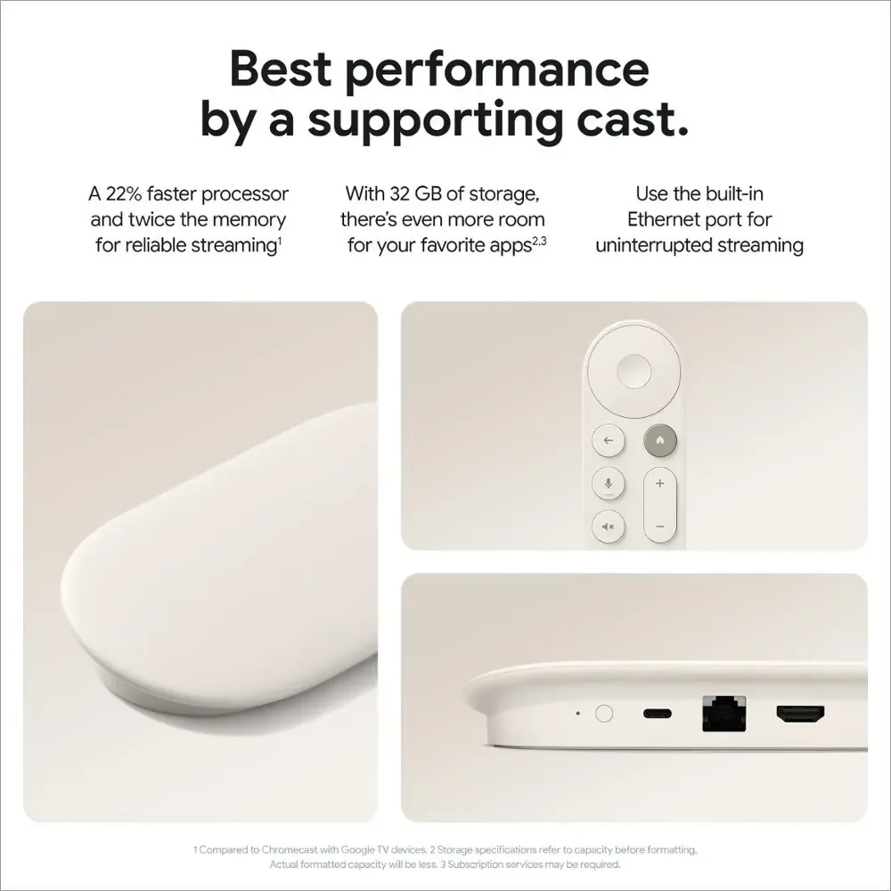 جهاز Google TV Streamer الأصلي لتلفزيون أندرويد 32 جيجابايت Netflix معتمد Dolby Vision Atmos حتى 4K HDR 60 FPS HDMI 2.1 للهاتف