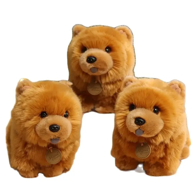 

1pc 30cm Cute Fluffy Chow Chow Plush Toys Adorable Lifelike Puppy Dog Dolls Soft Birthday Gifts for Kids Girls Room Decoration