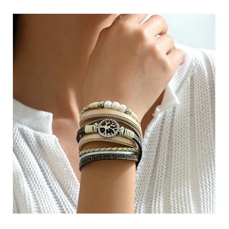 

Простой и стильный универсальный женский браслет с индивидуальной инкрустацией бриллиантами и жемчугом, нишевый браслет в ретро-дизайне, ювелирное украшение.