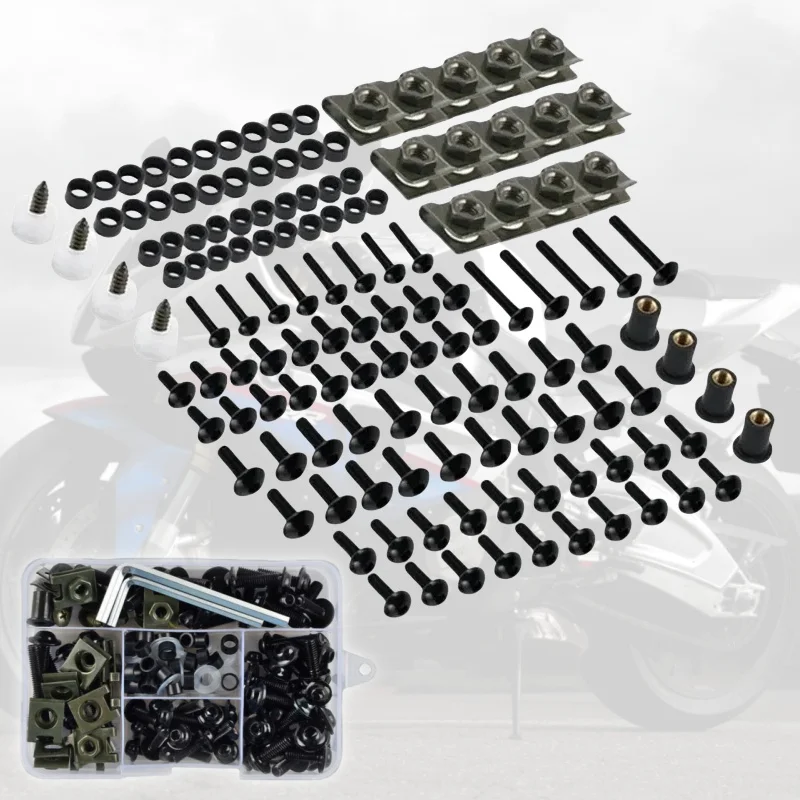 177PCS Fastener Clips Screw For BMW S1000RR S1000R S1000XR M1000RR M1000XR R1300GS R1250GS F900XR F850GS CNC Fairing Bolt Kit