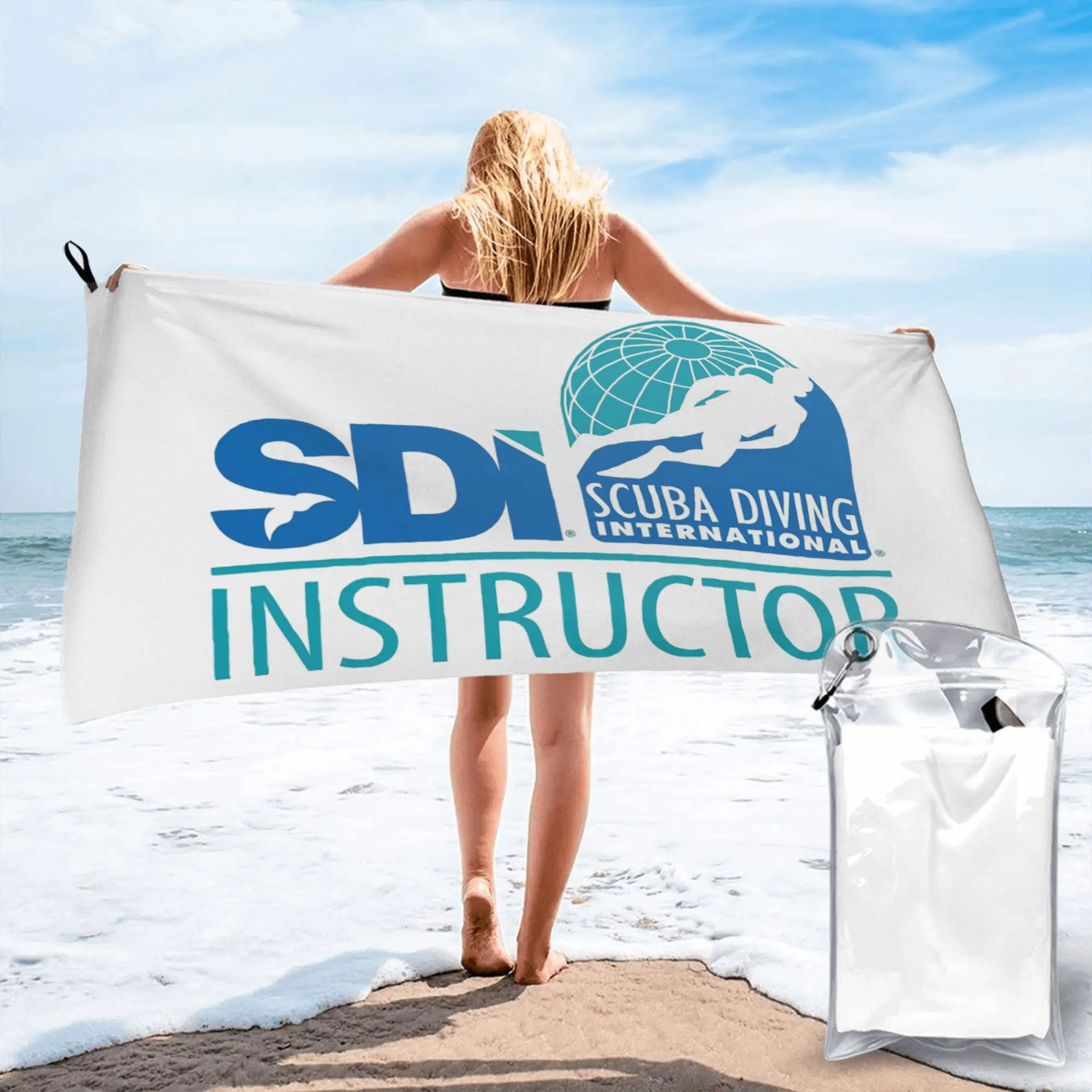 Scuba Diving International (SDI) Beach Towel Soft Microfiber Quick Dry Absorbent Quick Towels For Yoga