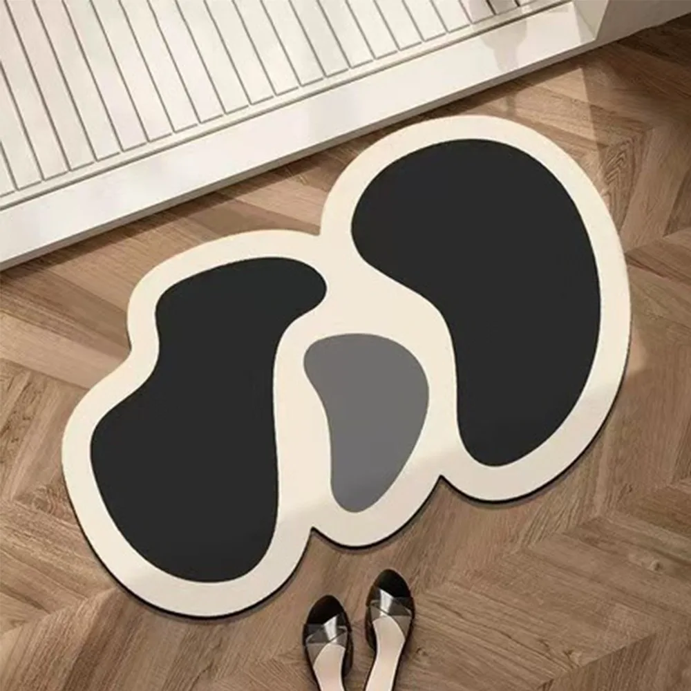 

Противоскользящий коврик для ванной комнаты с геометрическим узором, супервпитывающий коврик из диатомовой грязи, внутренний коврик для входной двери, быстросохнущий, легко чистится