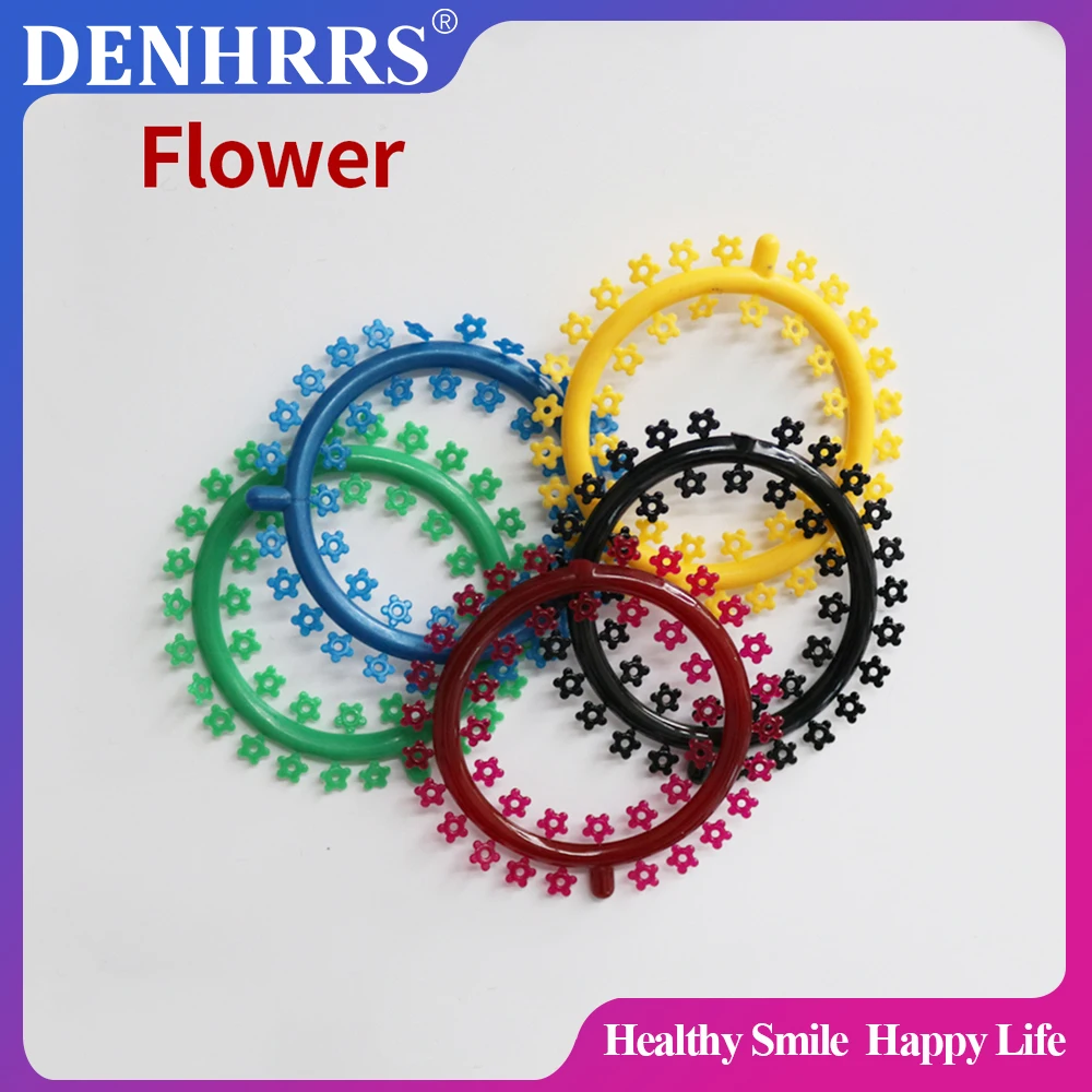 25Sticks 1000Pcs Dental Orthodontic Cat/Mouse/Flower Cartoon Ligature Tie Elastic Rubber Tie
