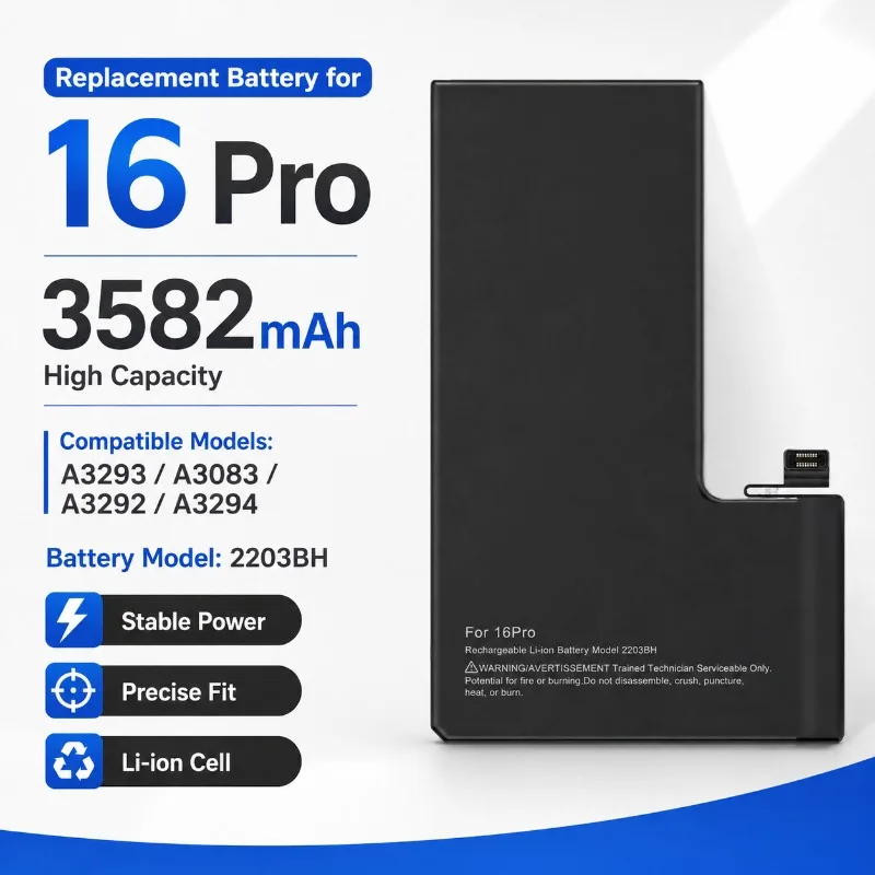 Replacement Battery for IPhone 16 Pro, 103CS/2203B, Compatible A3083 A3292 A3293 A3294, Phone Repair Spare Part