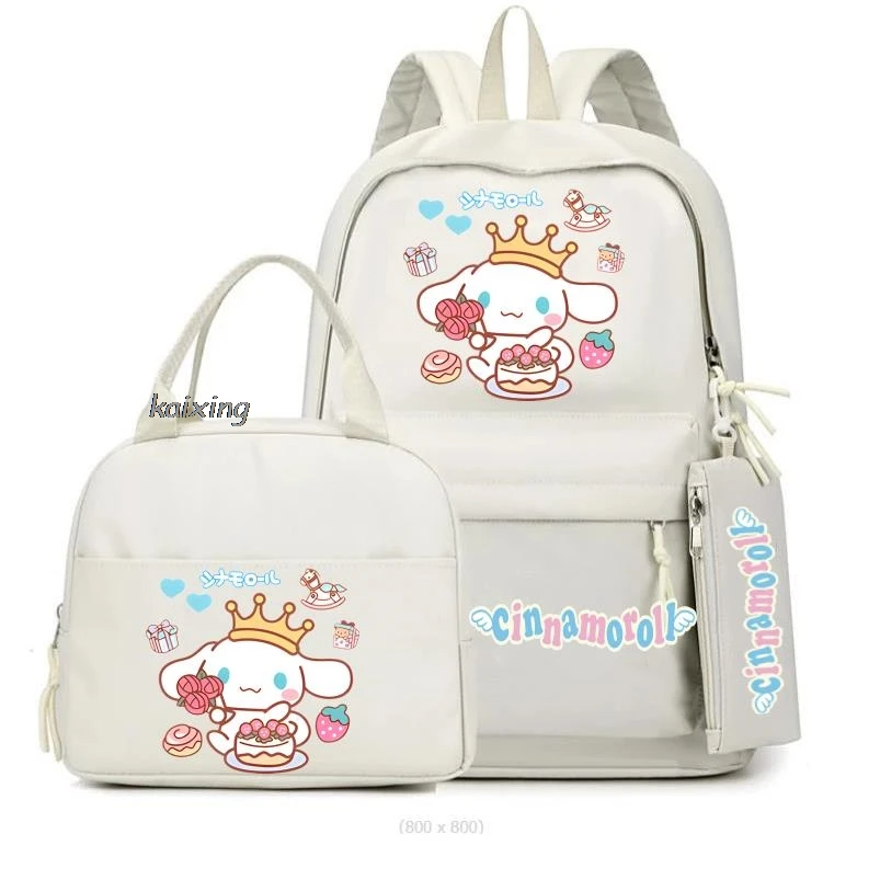 Hot 3Pcs Cinnamoroll Melody zaino colorato con borsa per il pranzo borsa per penna zaino borse da scuola Casual per studenti adolescenti set