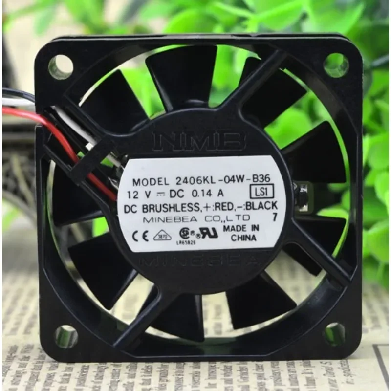 New Fan For NMB 2406KL-04W-B36 6CM 6015 12V 0.14A Inverter Fan 60×60×15mm