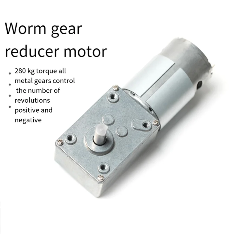 AB41-DC Electronic Worm Gear Motor Low Speed 41RPM Worm Reduction Gearbox Engine 24V Self-Locking Geared Motor