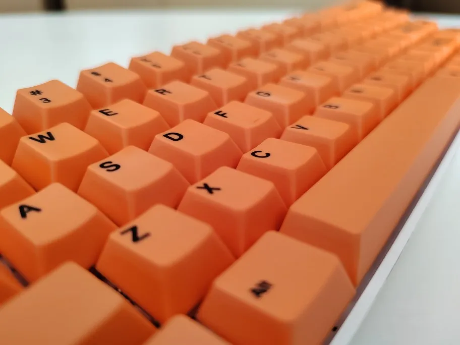 Orange keycap cherry original height PBT material hot sublimation process solid color keycap primary color injection molding