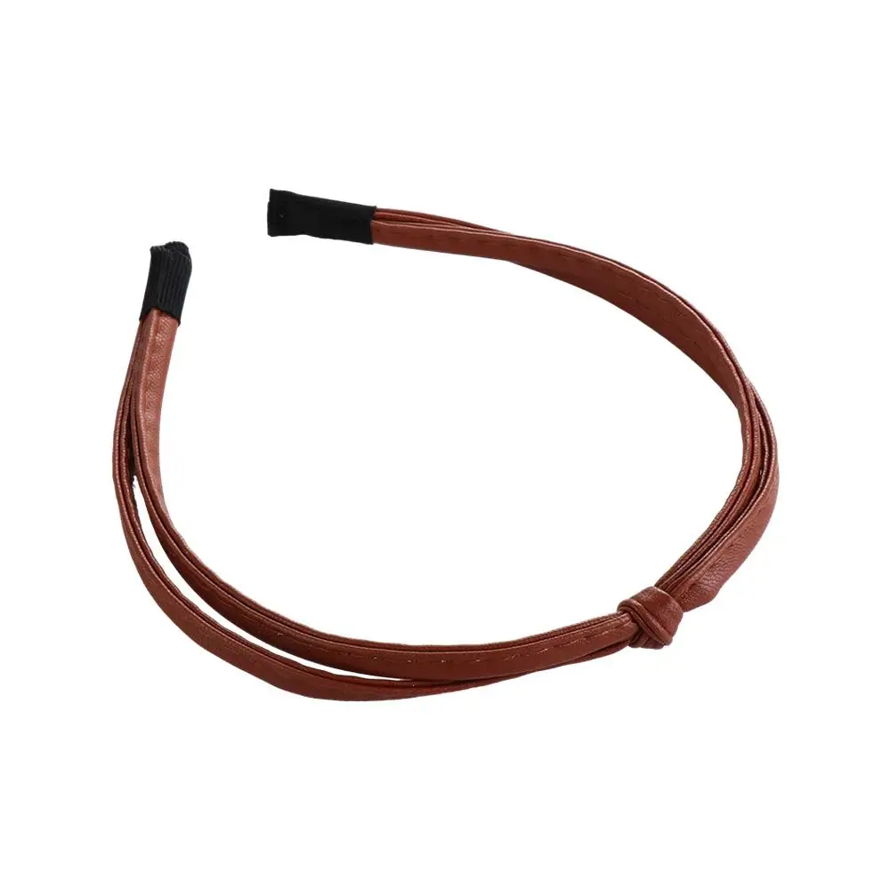 

Gilrl Headband Knotted Women Hairpin Hair Hoop Korean Style Headwear Female Hair Accessories Thin Hair Band PU Leather Headband