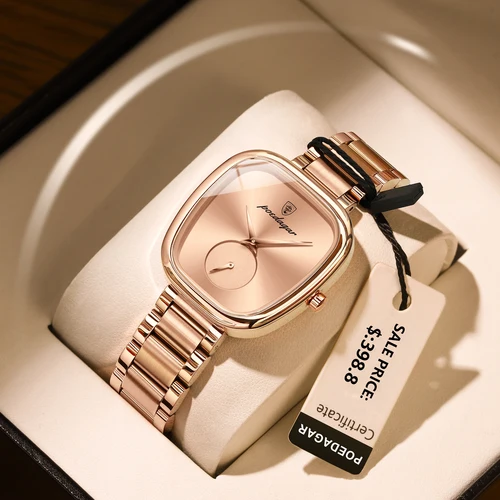 POEDAGAR, reloj elegante de lujo para mujer, relojes de cuarzo de acero inoxidable resistentes al agua para mujer, reloj de pulsera Simple de alta calidad para mujer