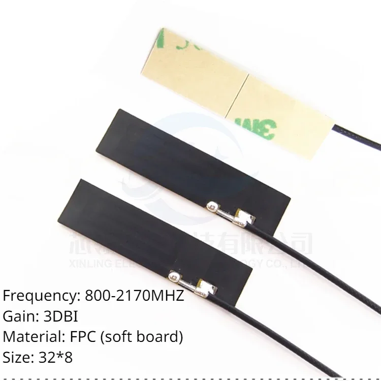 5pcs LTE/4G/2G/3G/GSM/nb-iot/800/900m Built-in FPC patch antenna 32*8mm male IPX