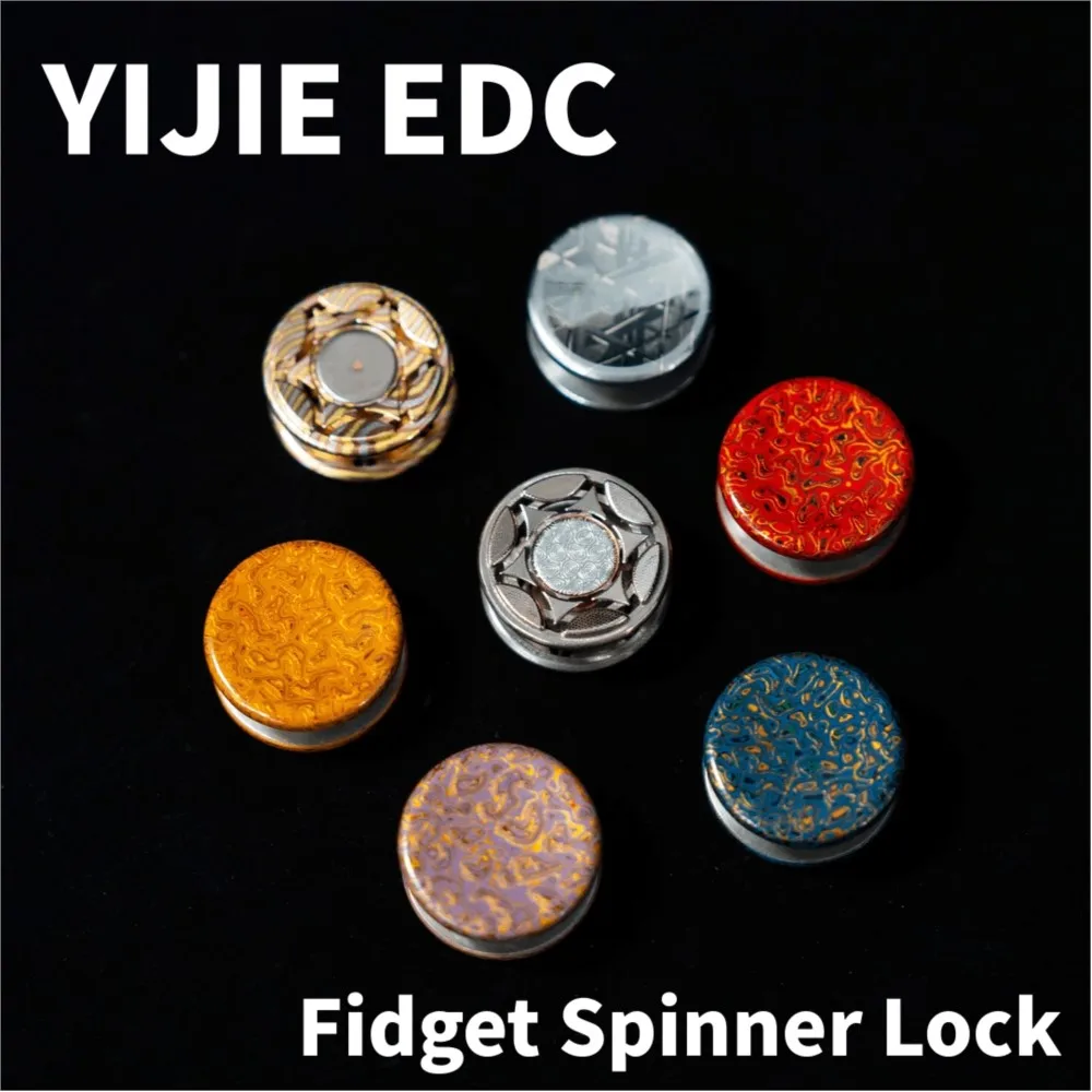 YIJIE EDC Fidget Spinner Lock Lacquer Stainless Steel 24.5mm DIY Accessories Fidget Toy Adults Anxiety Relief Gadget