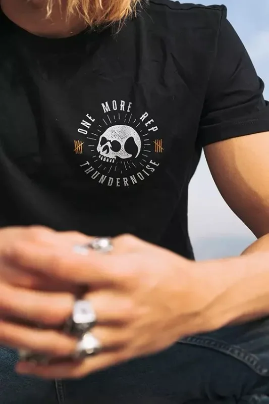 Thundernoise One More Rep GYM Fitness Training Sports Brand Graphic T-Shirt Cotton Men Women Streetwear Tee