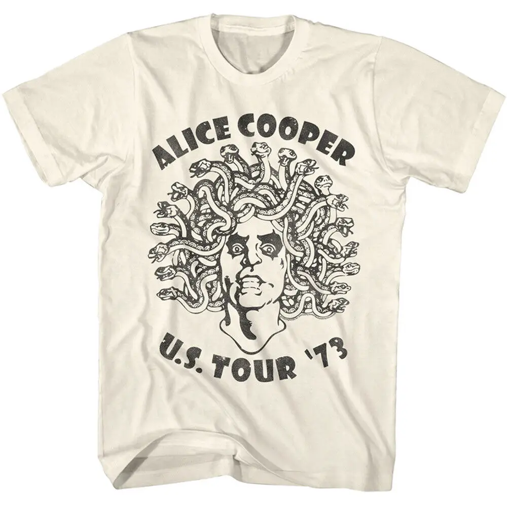 Alice Cooper Madussa Head US Tour 1973 Men's T Shirt Shock Rock Merch