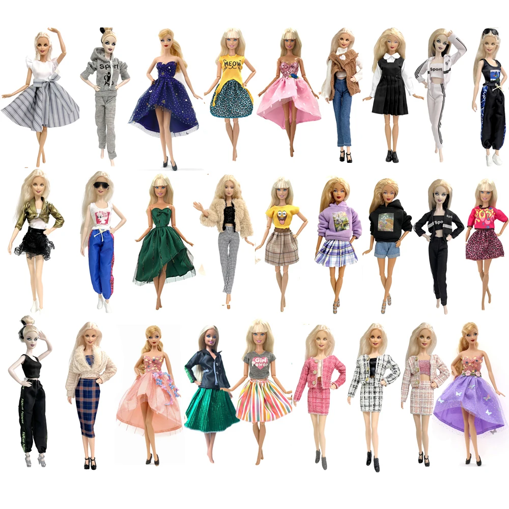 New Fashion Dress for Barbie Clothes Dolls Accessories Outfit Casual Wear Shirt Party Princess Skirt DIY Dollhouse Toys JJ