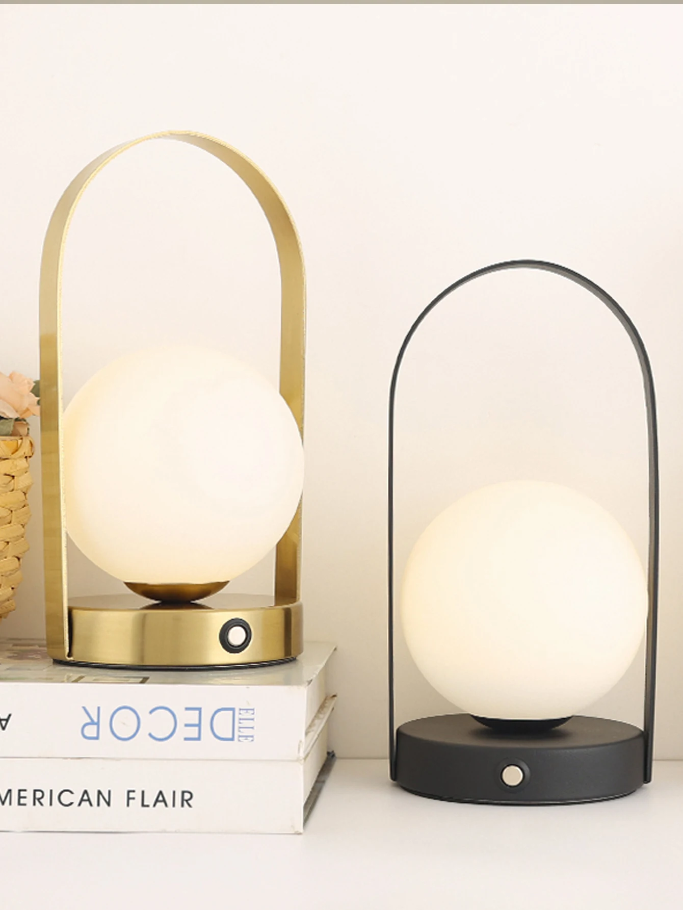 Led table lamp Gold/Black Lamp bedside table USB Charge Handheld portable Mood light Decoration for bedroom dinning table coffee