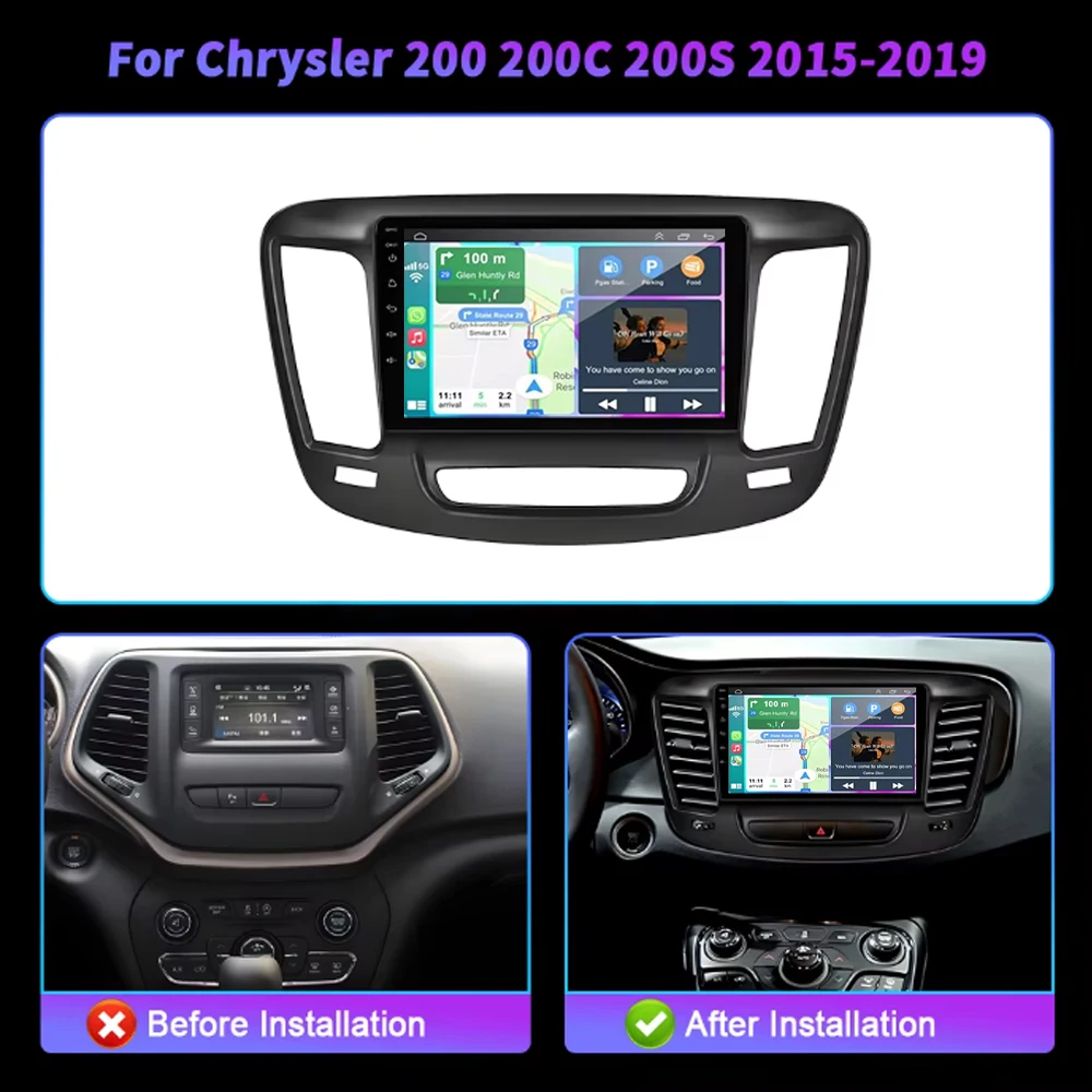 For Chrysler 200 200C 200S 2015 - 2019 Android 16 Radio Video Player Car Autoradio Multimedia Screen Stereo Carplay Navigation