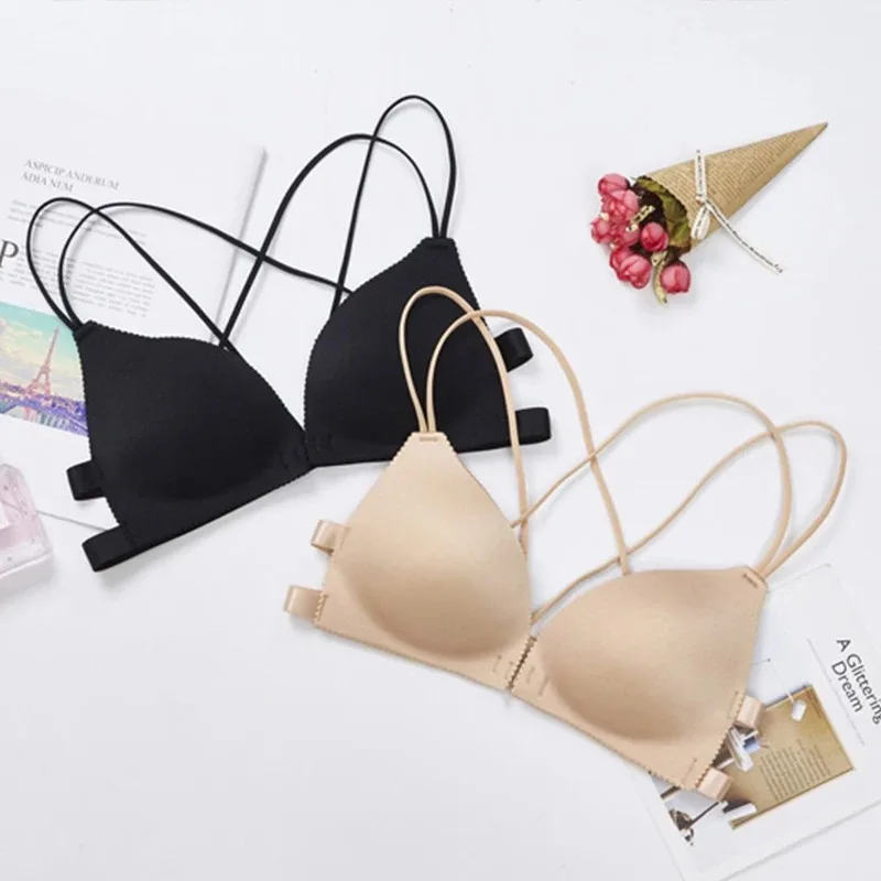 

No Steel Ring Small Chest Gather Up Underwear Front Buckle Beauty Back Bra Feminine Sense Seamless Underwear One-piece Slim Bra