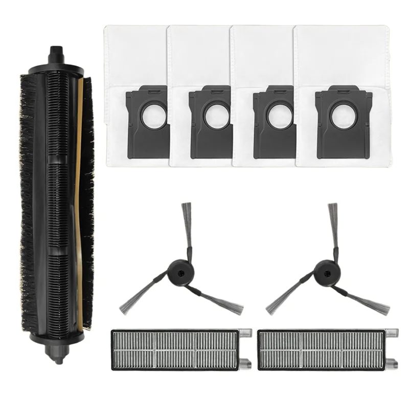 

Сменные аксессуары для робота-пылесоса ABUH-Robot для MOVA Z50 Ultra: основной ролик, боковая щетка, HEPA-фильтр, мешок для пыли и салфетка для уборки.