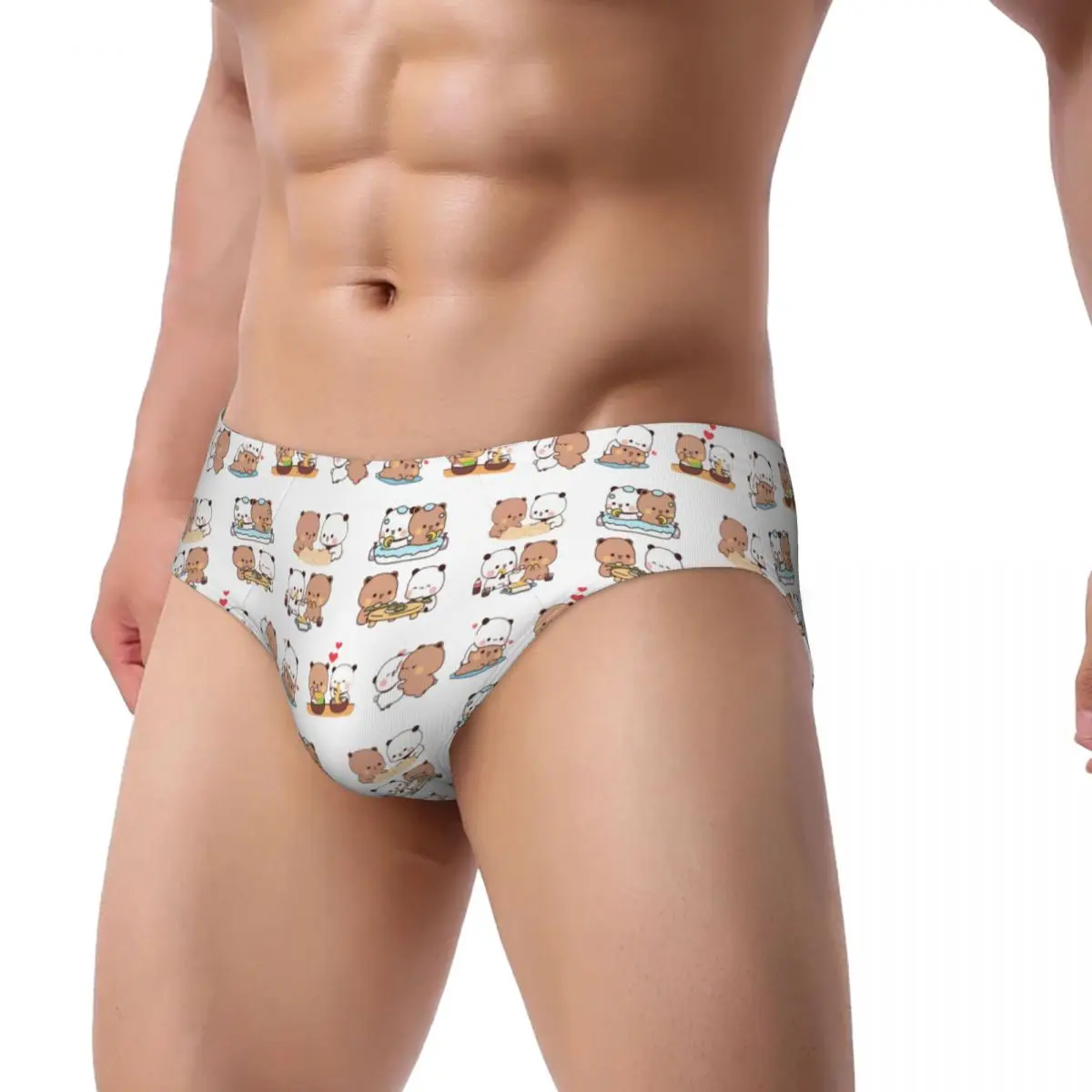 Custom Panda Bear And Brownie True Love Bubu Dudu Couple Brief Panties for Women Comfort Stretch Underwear
