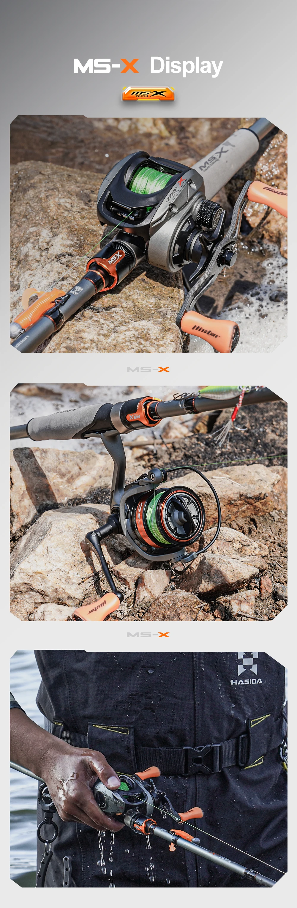 HASIDA MS-X 1,68m UL Angelruten-Rollen-Set 0,6-6g Schnelle Aktion Finesse Spinning Baitcasting Set Fuji Guide Forelle Barsch – Detail 15