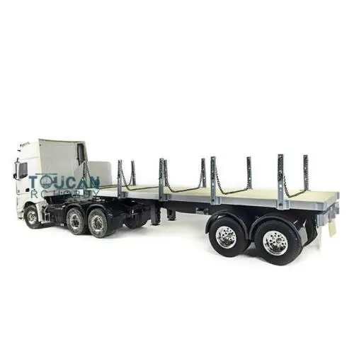 TOUCAN 3Axles 1/14 RC Hightop Tractor Truck WiTH 2Axles Trailer Kit Remote Control Car Toys For Adults THZH0379