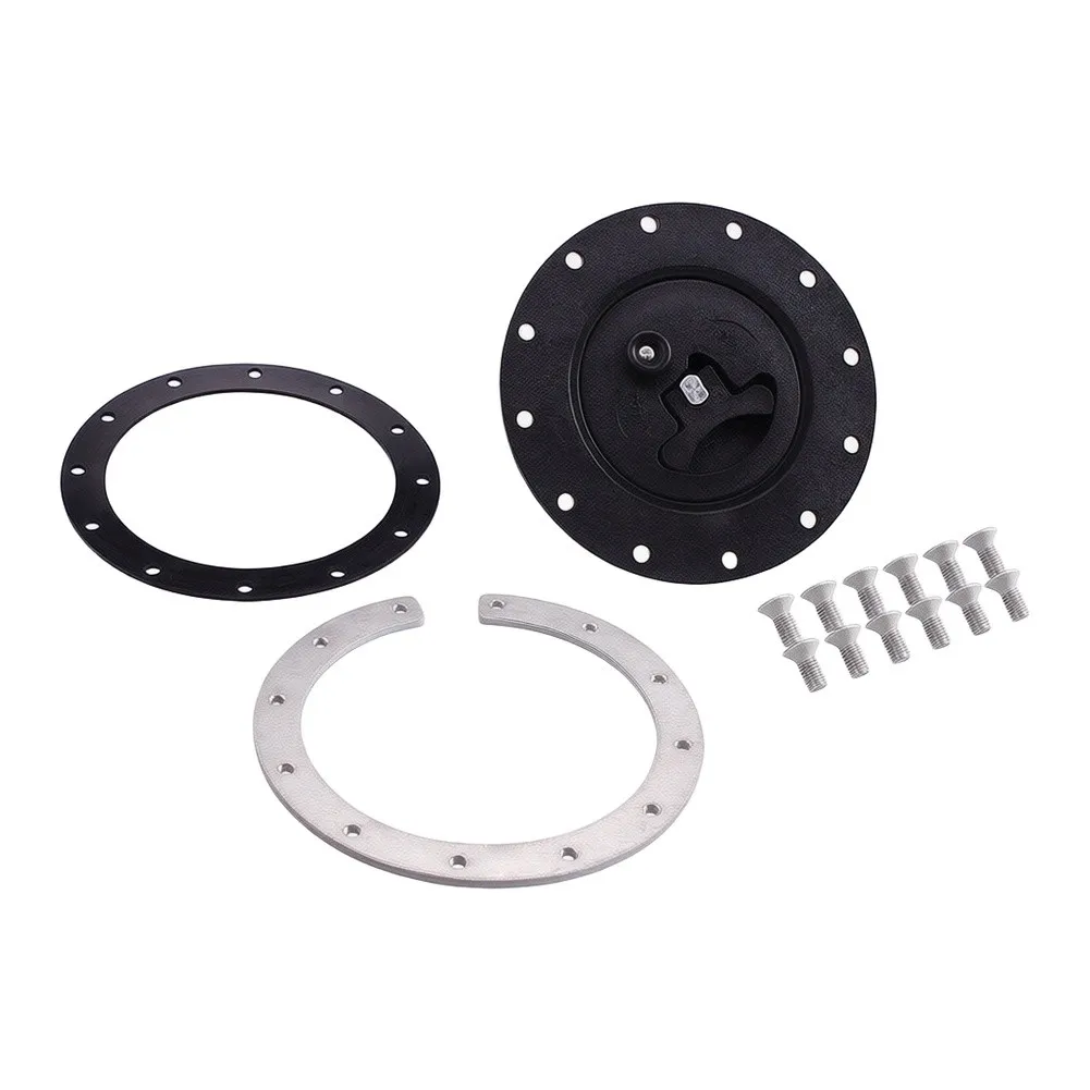 Flush Mount For Fuel Cap Kit for For Fuel Cell Gas Tank Filler Cap Black Plastic Twist Installation 5.9inch 150mm